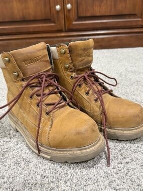 Worx Red Wing Tan Leather 6-inch Waterproof Safety Toe Work Boots Women’s 6M